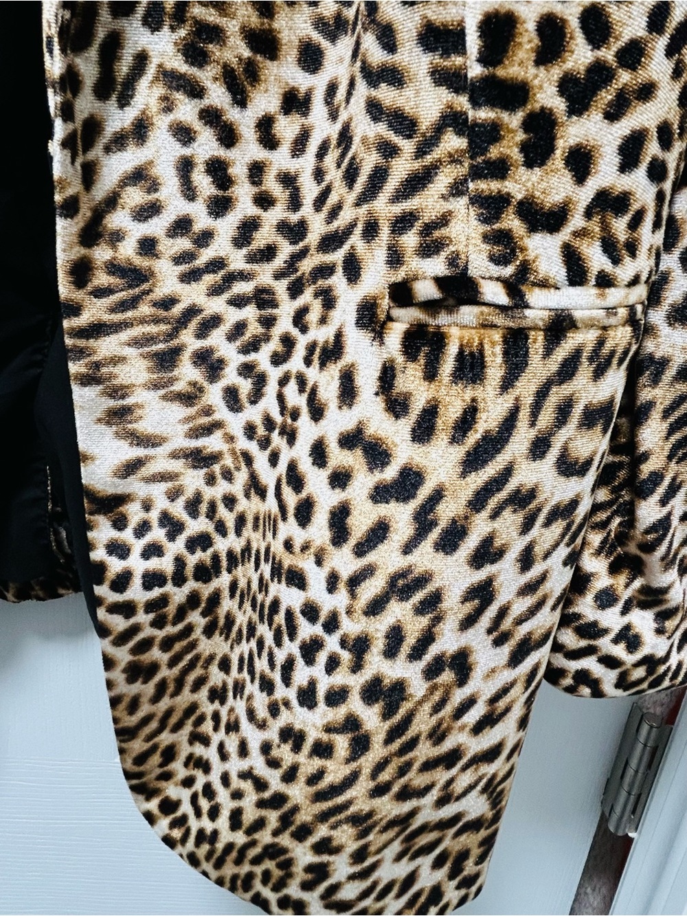 Libby Edelman Velvet Leopard Print Blazer Jacket XL Mob Wife Aesthetic - Picture 4 of 5